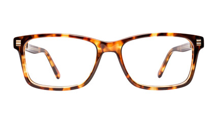 Canvas Print - A trendy pair of glasses rests gracefully against a pristine white background