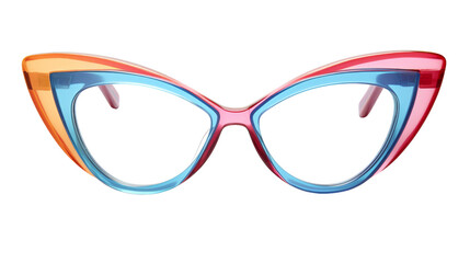 Canvas Print - A vibrant pair of colorful glasses placed on a clean white background