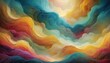 A visually soothing abstract of undulating waves rendered in a warm and cool color palette, reminiscent of flowing silk.. AI Generation