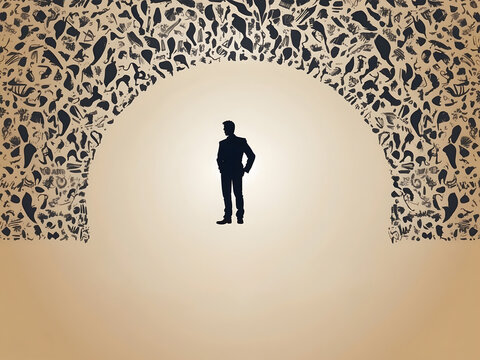 International Teacher's Day poster background concept design. Banner background of human profile silhouette, vector illustration 