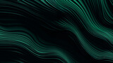 Fototapeta Kosmos - Flux, lignes et motifs en mouvement, couleurs vert et noir. Vague, ondulation, texture. Fond pour conception et création graphique.