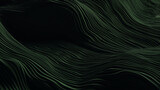 Fototapeta Kosmos - Flux, lignes et motifs en mouvement, couleurs vert et noir. Vague, ondulation, texture. Fond pour conception et création graphique.
