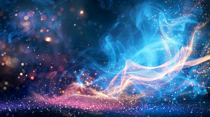 Wall Mural - A colorful, swirling galaxy of smoke and light