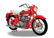 Red classic motorcycle vector with isolated on white background.
