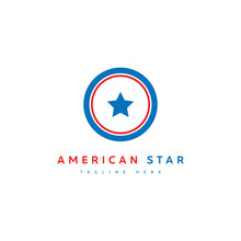 American Star Logo Vector Template
