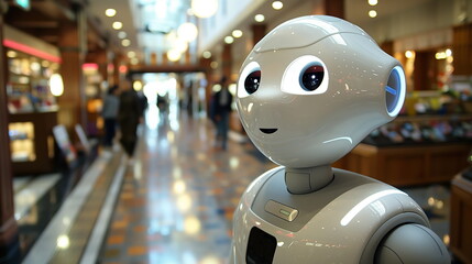 Poster - Robot Standing in Hallway