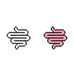 gut icon 8 bit vector. pixel art gut health logo for game 