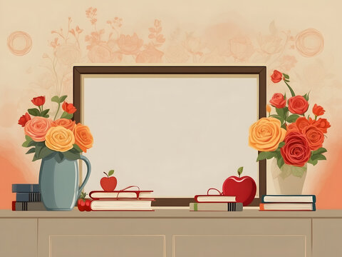 Teachers’ Day is simple and elegant. There is space for greeting text, wallpaper, posters, advertisements, Teachers’ Day design template
