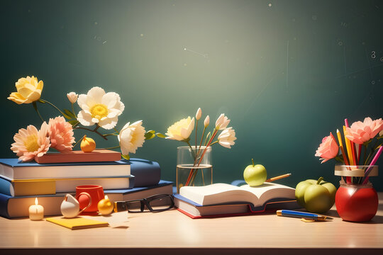 Teachers’ Day is simple and elegant. There is space for greeting text, wallpaper, posters, advertisements, Teachers’ Day design template