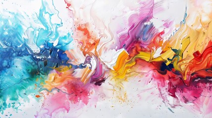 Aufkleber - The painting is made of acrylic on canvas in white abstract style