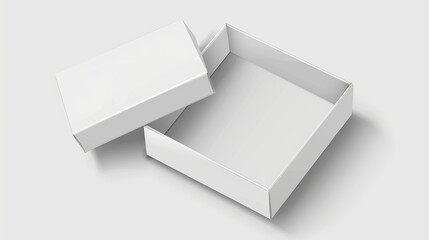 Poster - White Cardboard Package Box with Candy. Isolated on White Background. Ready For Your Design. Product Packaging Modern EPS10.