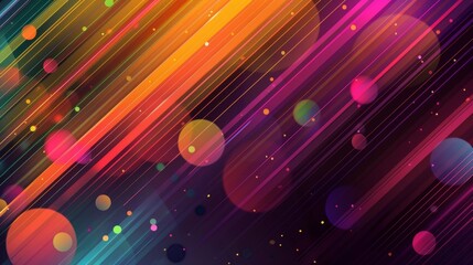 Poster - an abstract color background, an illustration, a line, and a circle