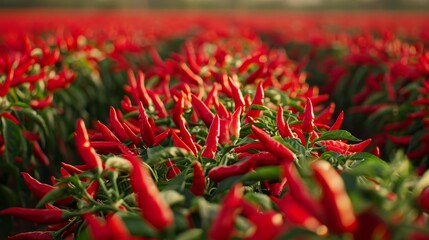 Poster - A large amount of red hot chili peppers