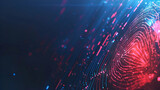 Fototapeta Przestrzenne - Digital Fingerprints fiber optics background with lots of light spots 