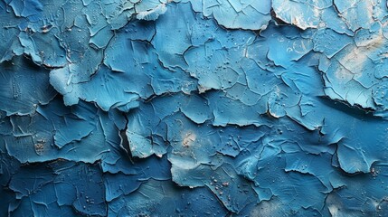 Poster - Stone surface with blue paint as a background