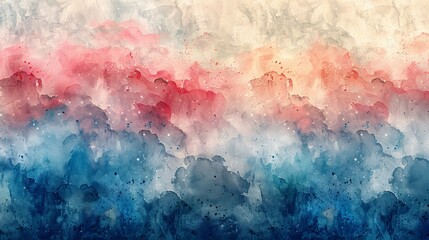 Poster - An earth tone blue, pink, ivory, and beige watercolor illustration with winter flower brush line art for prints, wall art, cover, and invitation.