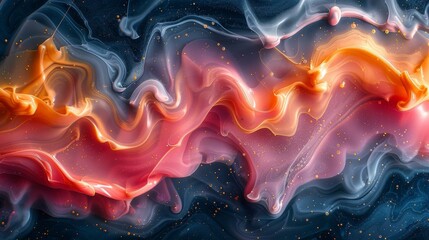 Poster - An abstract pattern featuring colorful swirls of ink, ideal for creating creative backgrounds