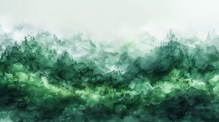 Poster - The background is a watercolor painting in abstract green color