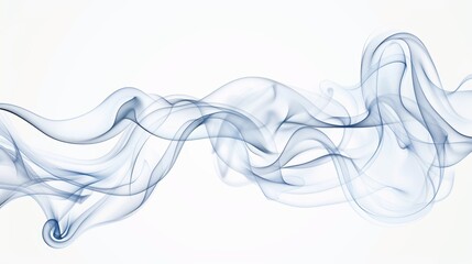 Wall Mural - Isolated modern waves of cigarette smoke.