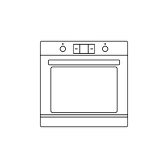 Poster - Oven linear vector icon. Microwave logo icon. Kitchen oven vector symbol. Electric oven vector icon. Homemade baking vector concept.