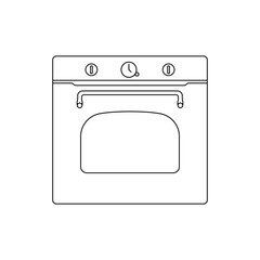 Poster - Oven linear vector icon. Microwave logo icon. Kitchen oven vector symbol. Electric oven vector icon. Homemade baking vector concept.