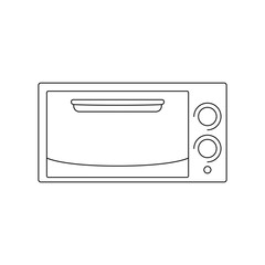 Poster - Oven linear vector icon. Microwave logo icon. Kitchen oven vector symbol. Electric oven vector icon. Homemade baking vector concept.