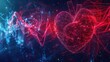 Heart beat wave lines technology abstract background. heart security and smart science protection background.