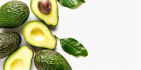 Wall Mural - Avocados isolated on white background