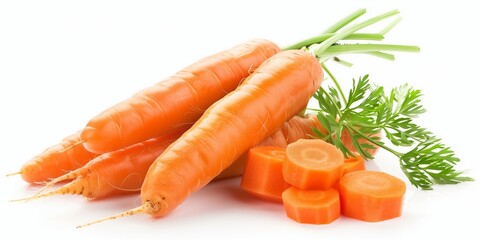 Wall Mural - Carrots isolated on white background.