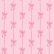 © preislerstudio - ribbons, bow, coquette, girly seamless pattern background, print, pattern, greeting card, banners, web, wrapping paper, fashion, fabric, textile, wallpaper, cover