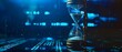 © pprothien - Time concept with hourglass and digital data stream, symbolizing time management in digital age.