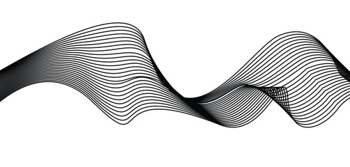Poster - White and gray LINE background with diagonal stripes lines. White background with wavy lines and copy space.
