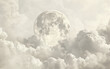 Bright toned moon and clouds background,created with Generative AI tecnology.
