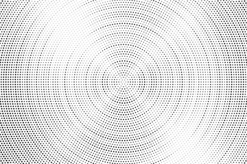 Aufkleber - Halftone pattern background with radial effect, round spot shapes, vintage or retro graphic with place for your text. Dotted design element for various purpose.  
