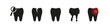 Tooth with illness icons. Dental problems. Stomatology healthcare icon set.