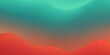 Teal red gradient wave pattern background with noise texture and soft surface gritty halftone art 