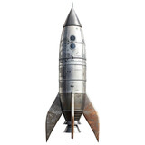 Fototapeta Przestrzenne - rocket isolated on white background