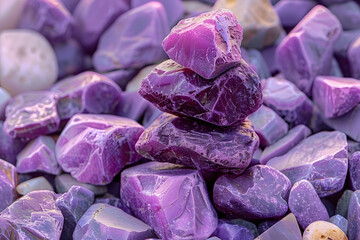 Canvas Print - A tower of purple rocks