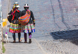 Fototapeta Konie - People in Peru