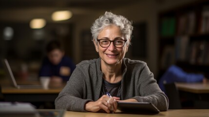 Sticker - A Smiling Woman with Glasses