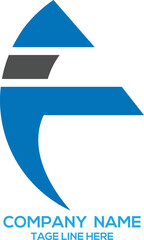 Aufkleber - Simple Letter F logo with technology design template, play and f logo, Freedom Symbol, Feather Symbol