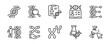 © elmantastic - genetic dna icon vector line set biotechnology molecular chromosome helix gene signs outline illustration collection