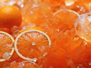 Wall Mural - orange in water ice