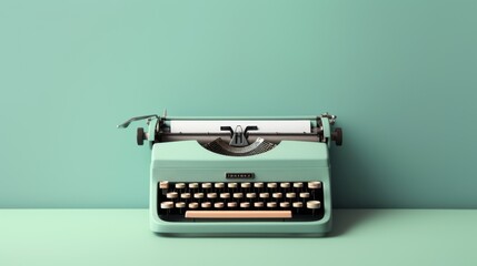 Poster - The Classic Green Vintage Typewriter