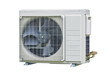 White Outdoor air conditioner unit, png isolated on transparent background, clipart, cutout.