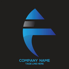 Aufkleber - simple letter F logo set with double triangle gradient design, concept. F letter vector logo abstract