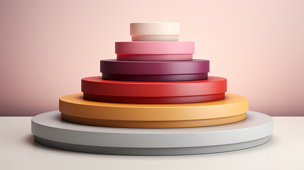 Wall Mural - multicolored empty podium for product presentation.