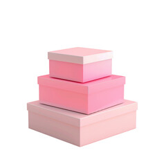 Poster - Three pink boxes stacked on top of each other on a Transparent Background