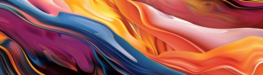 Fototapete - Lively stock photo background with fluid shapes, bold lines, and a dynamic color palette.