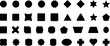 Black vector shapes. Set of geometric shapes black vector image